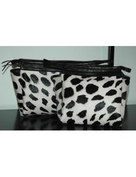Small toiletbag, cowskin with Panther print