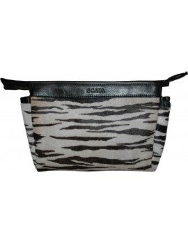 Small toiletbag, cowskin with tiger print
