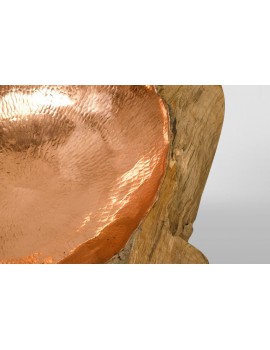 Wooden bowl with copper insert