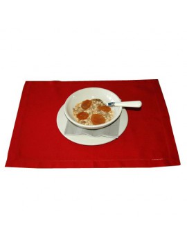 Set de table lin/coton rouge (set / 6)
