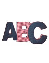 Set ABC jeans - rot/weiss kariert